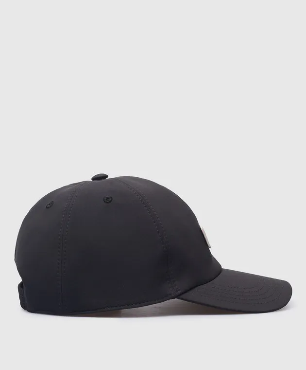 Agnona Black cap with logo patch