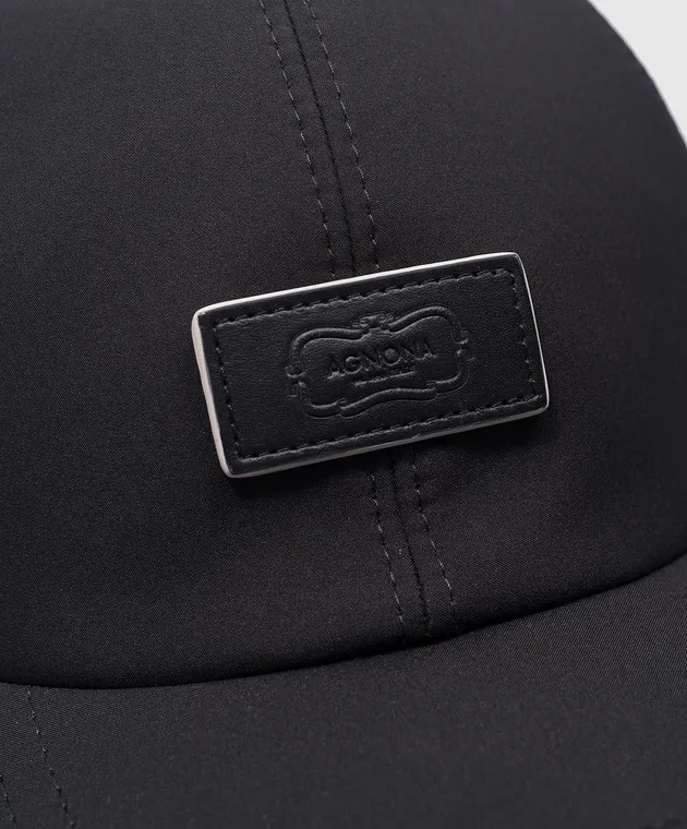 Agnona Black cap with logo patch