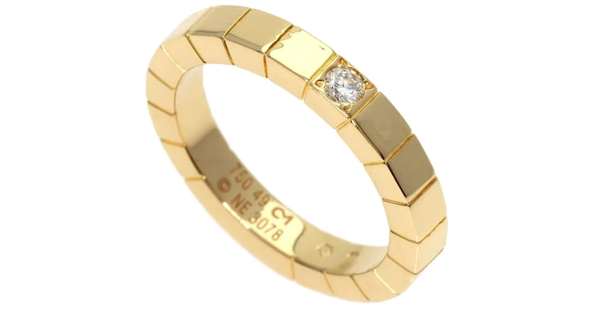 Anillo de diamante Cartier Lanier 1P Dorado 