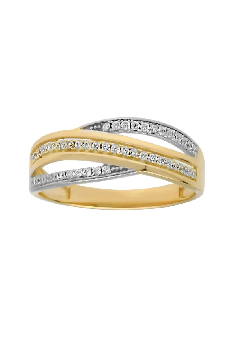 ANILLO ORO 18K BICOLOR CON ARO TRIPLE EN PARTE SUPERIOR CON CIRCONITAS 243_47500509