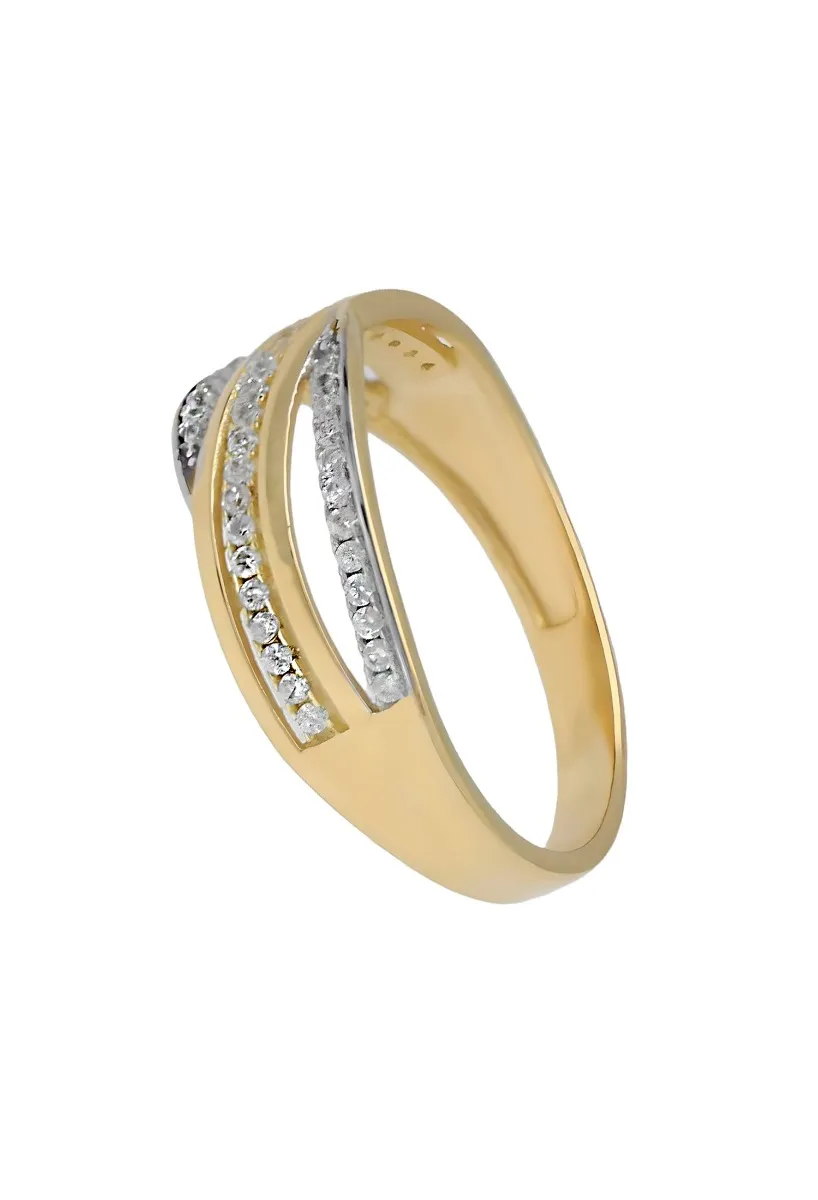 ANILLO ORO 18K BICOLOR CON ARO TRIPLE EN PARTE SUPERIOR CON CIRCONITAS 243_47500509