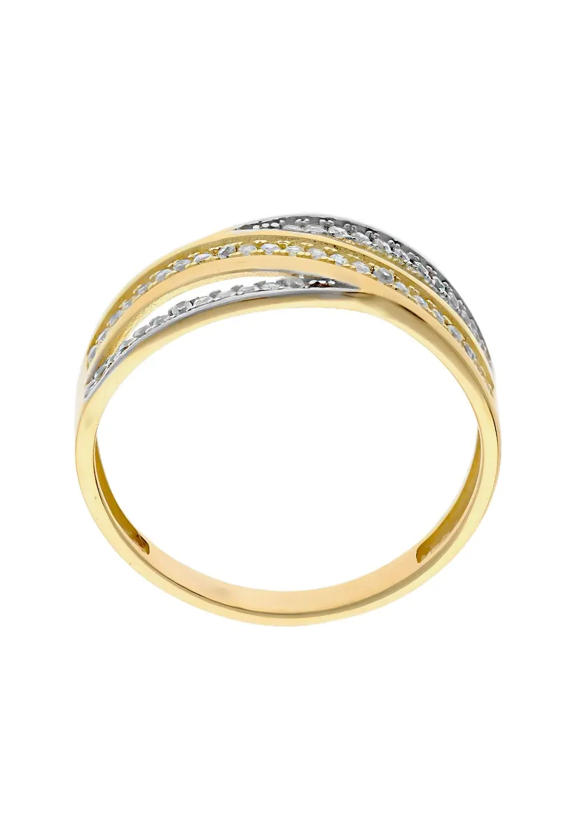 ANILLO ORO 18K BICOLOR CON ARO TRIPLE EN PARTE SUPERIOR CON CIRCONITAS 243_47500509