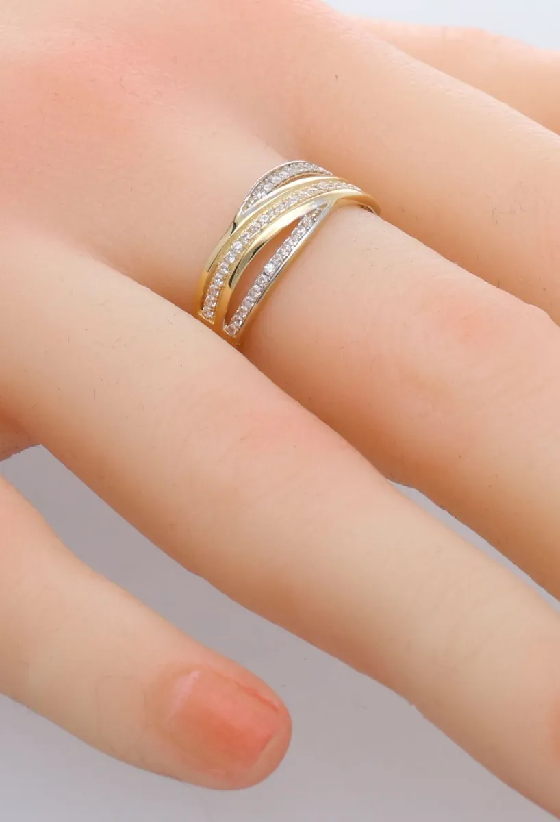 ANILLO ORO 18K BICOLOR CON ARO TRIPLE EN PARTE SUPERIOR CON CIRCONITAS 243_47500509
