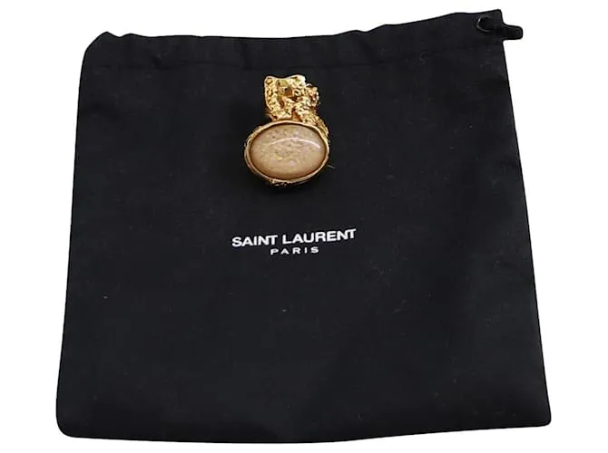 Anillo Saint Laurent Arty en metal dorado 