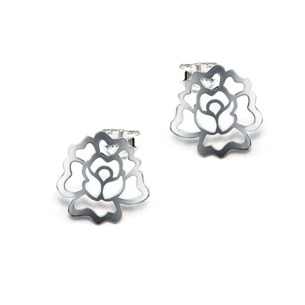 ARETES BROQUEL FLOR DEL ISTMO  PLATA