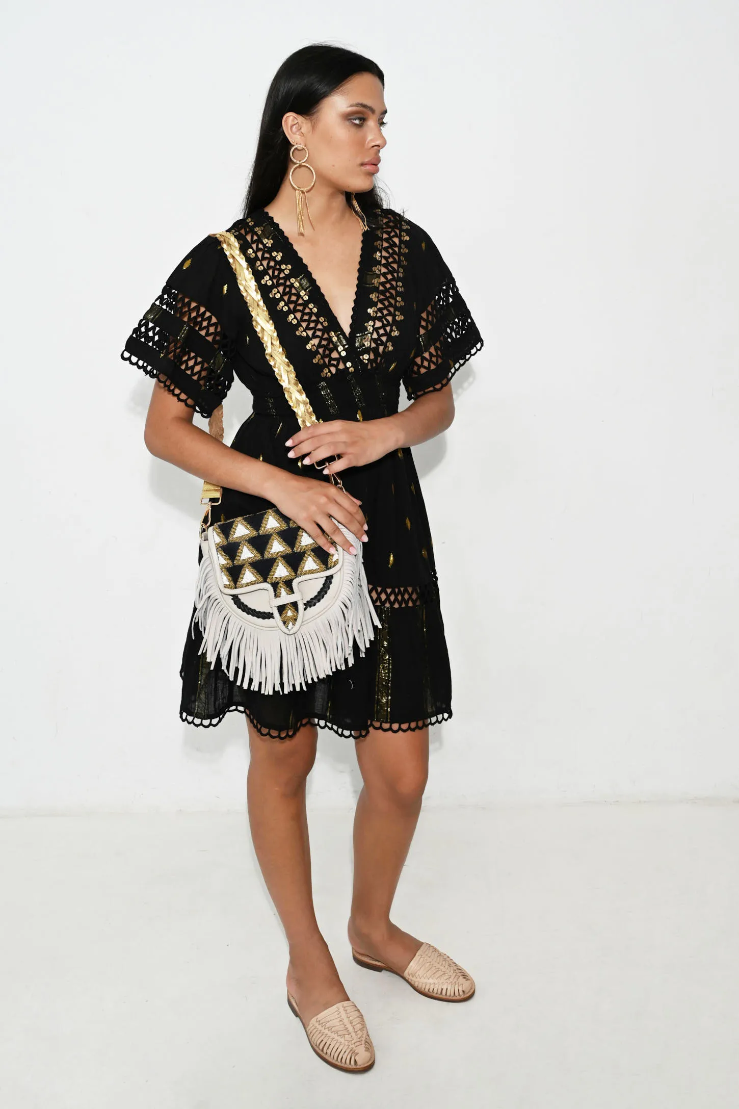 Bandolera piel Medellin Negro