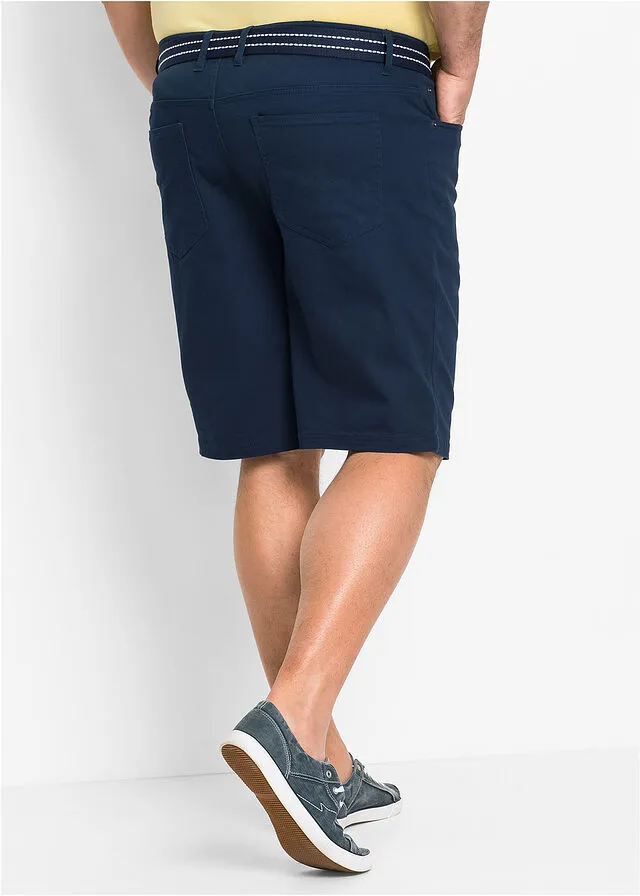 Bermudas elásticas, classic fit Azul oscuro
