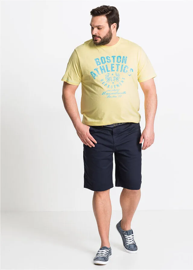 Bermudas elásticas, classic fit Azul oscuro