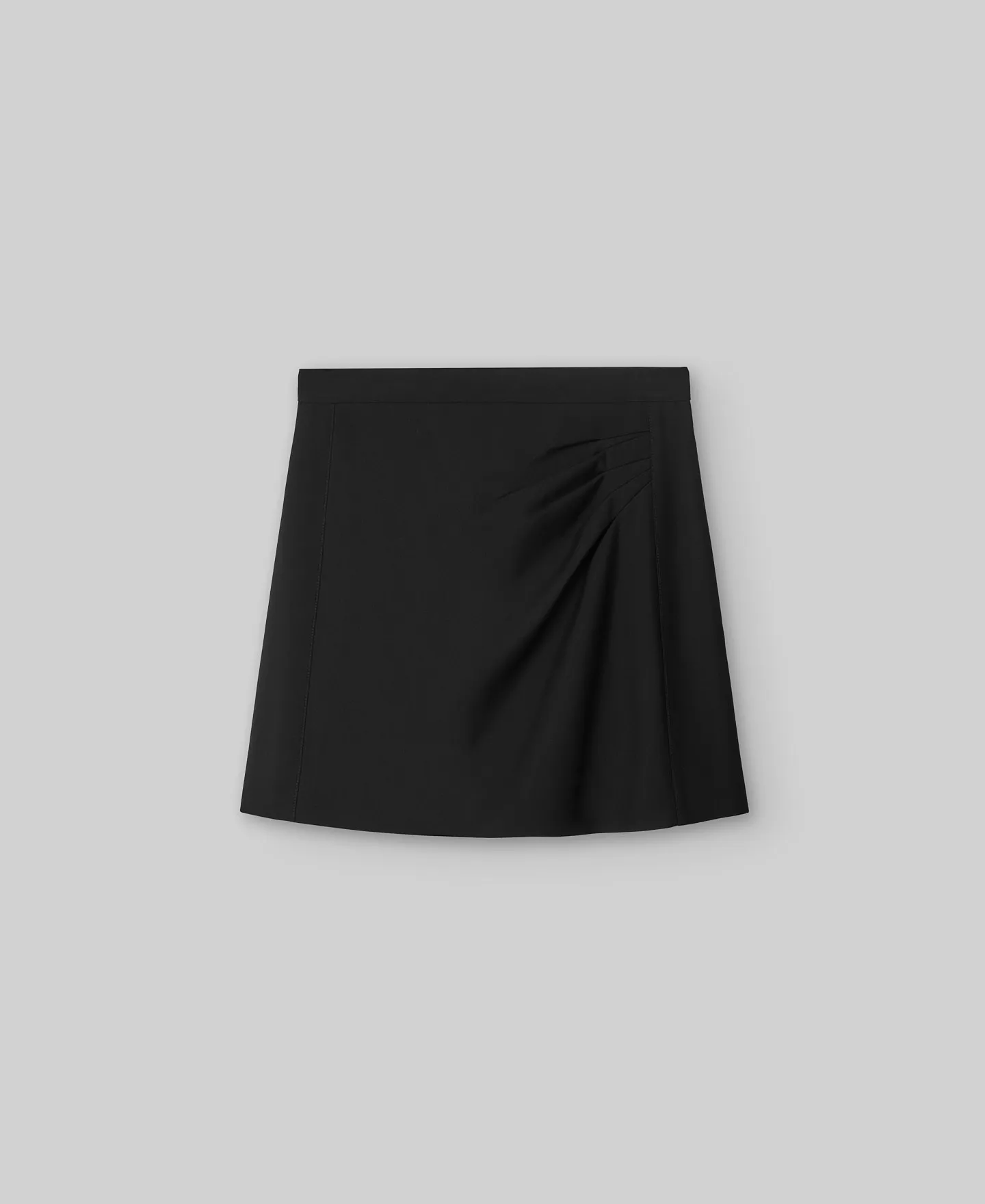 Black ruched miniskirt woman
