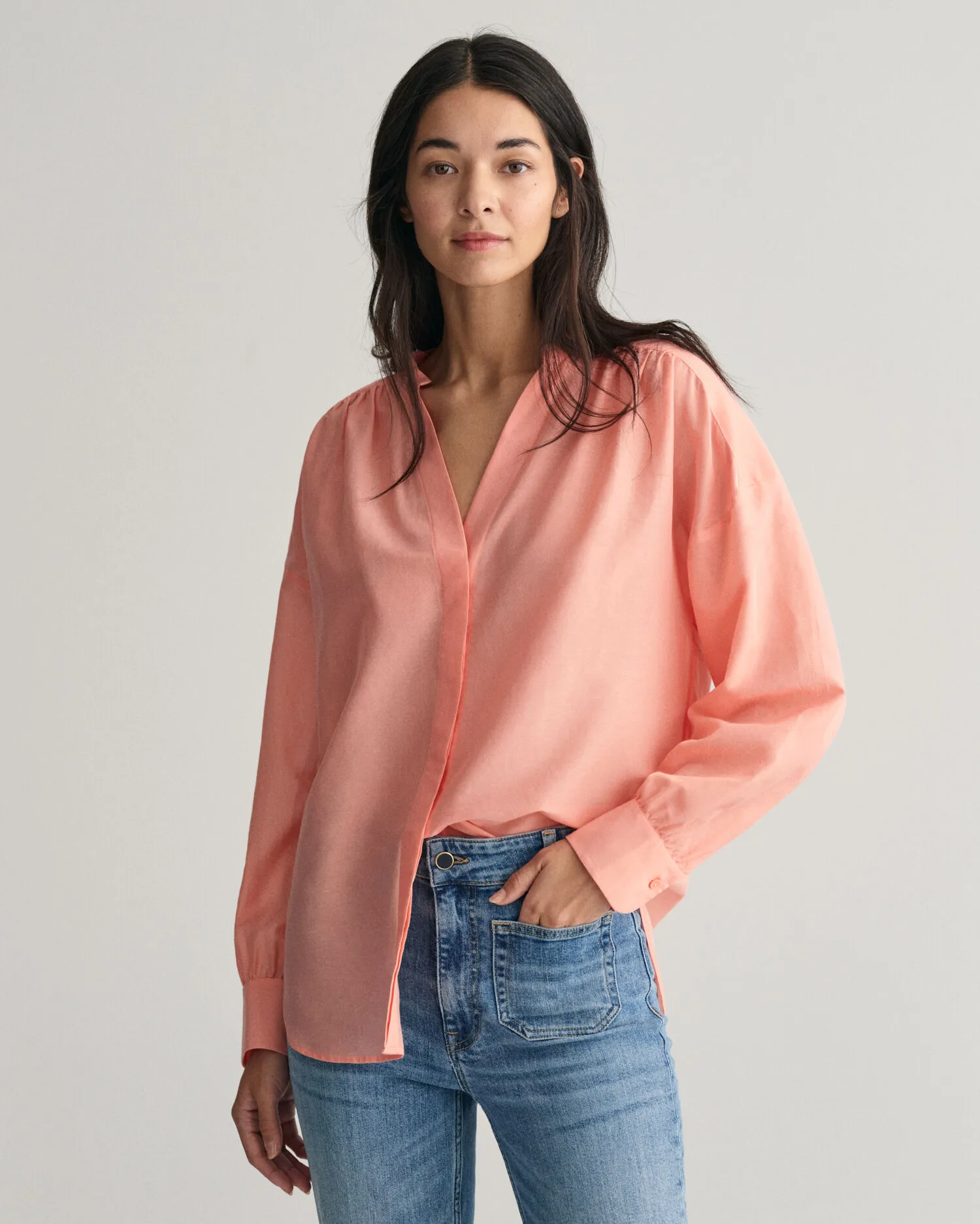 Blusa de algodón y seda