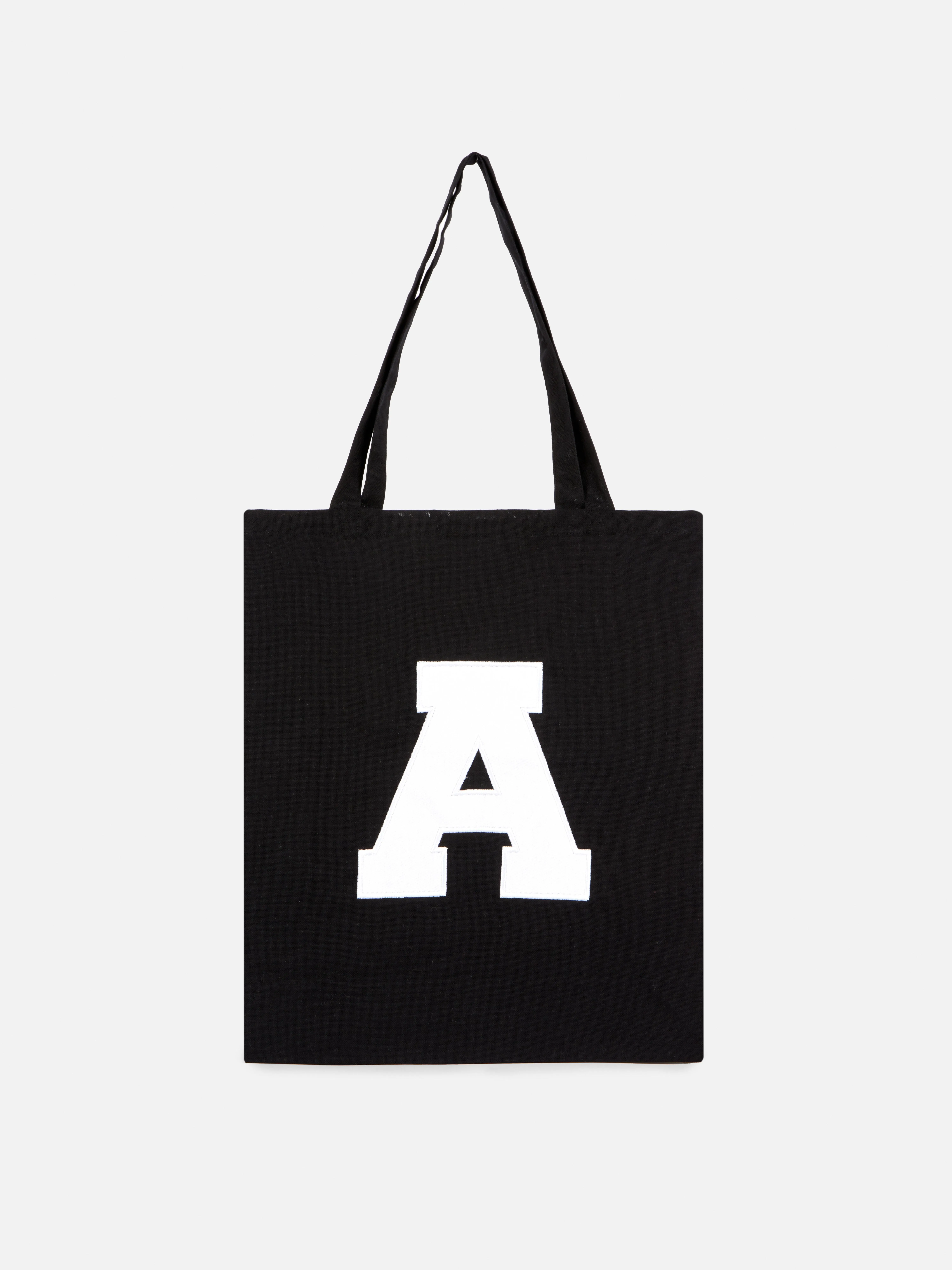 Bolso shopper de lona con inicial