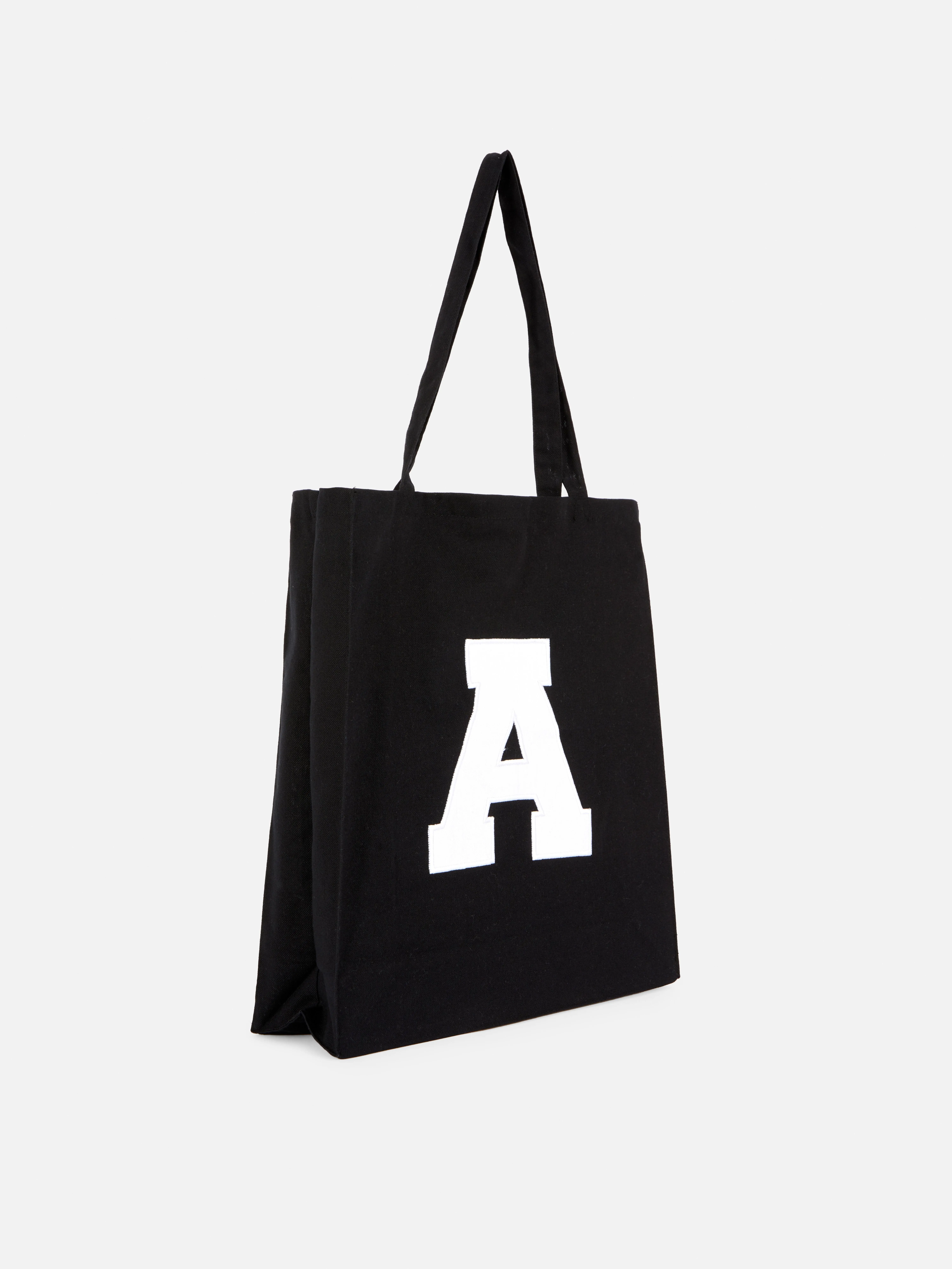 Bolso shopper de lona con inicial