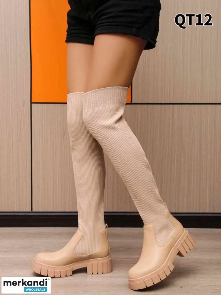 BOTAS DE MUJER CON PARTE SUPERIOR ELáSTICA  NUEVO  3 COLORES!