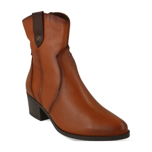 BOTINES MARRONES MUJER PIEL MOD. MICHELE CUERO