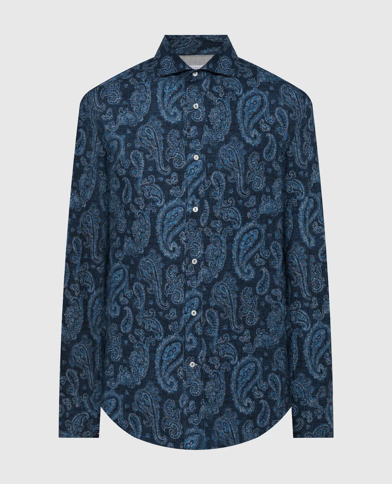 Brunello Cucinelli Blue shirt in paisley print