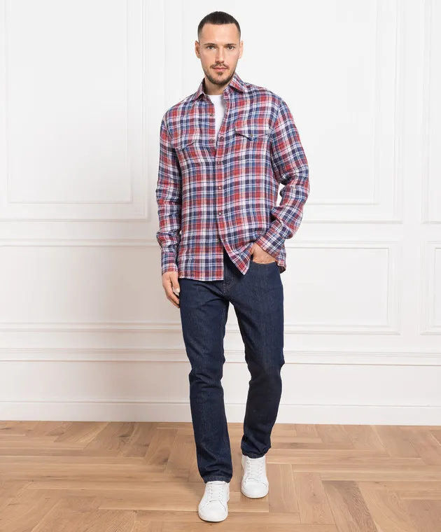 Brunello Cucinelli Checkered linen shirt