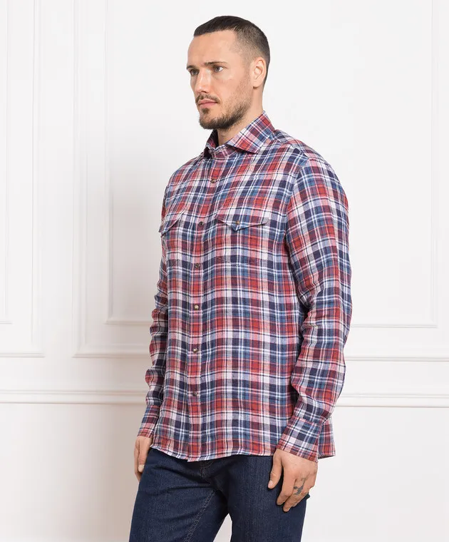 Brunello Cucinelli Checkered linen shirt