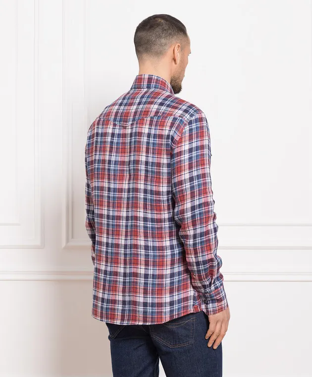 Brunello Cucinelli Checkered linen shirt