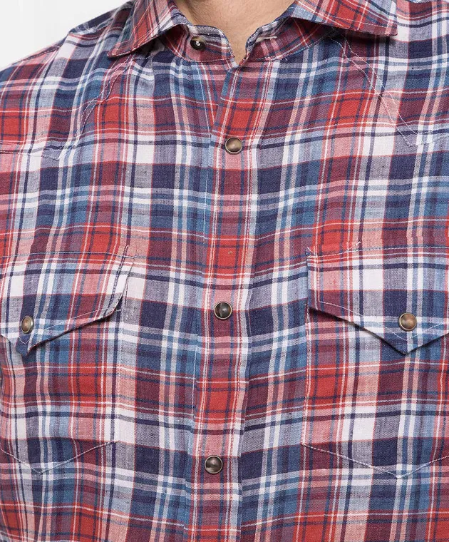 Brunello Cucinelli Checkered linen shirt