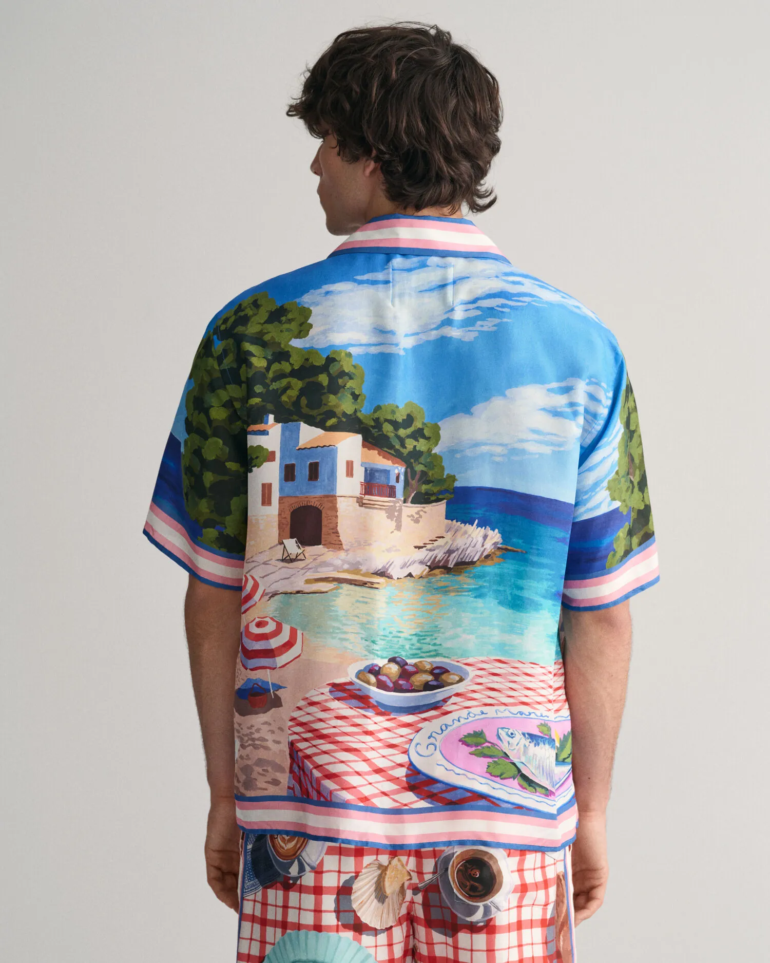 Camisa Relaxed Fit de seda Scenery Print