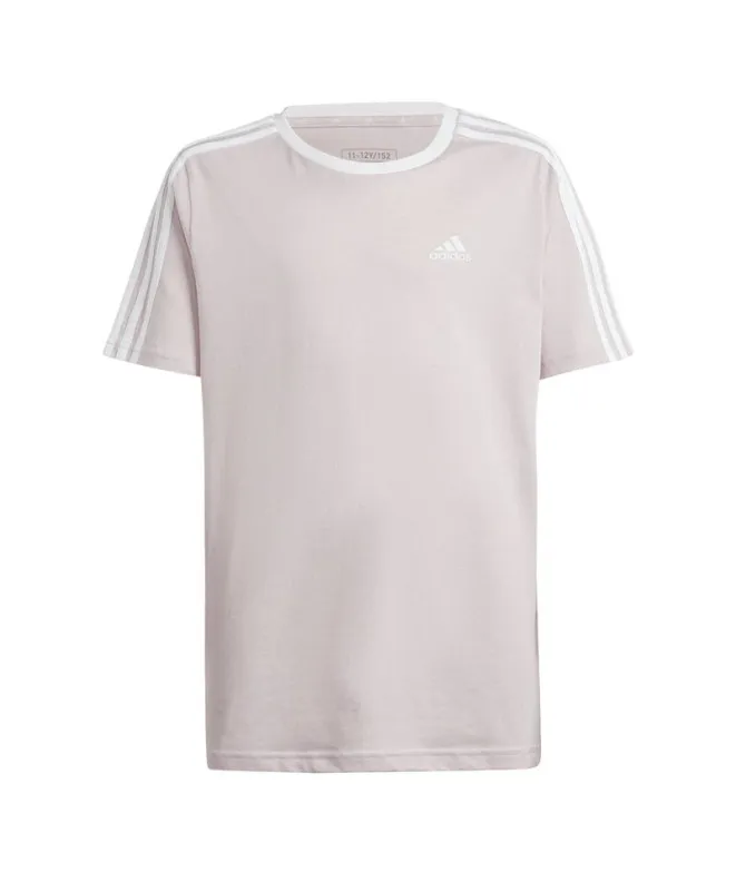 Camiseta adidas Essentials 3 Bandas Cotton Loose Fit  Niña Rosa