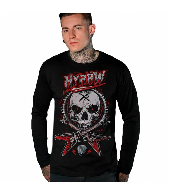 CAMISETA MANGA LARGA HOMBRE HEAVY NEGRA  HYRAW SP23M19