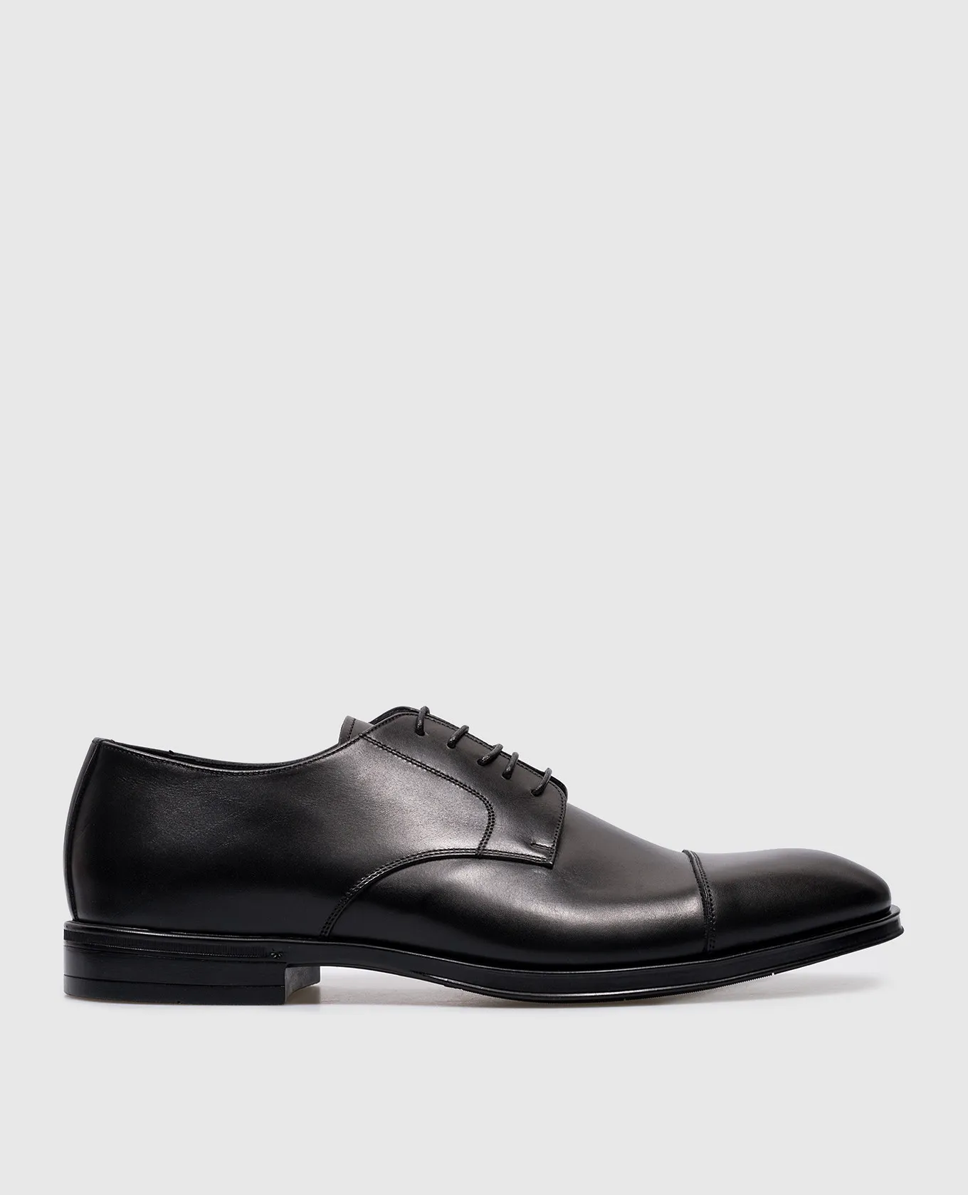 Canali Black leather derbies