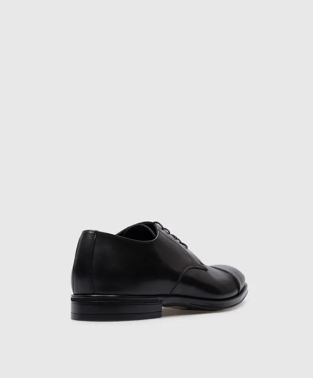 Canali Black leather derbies