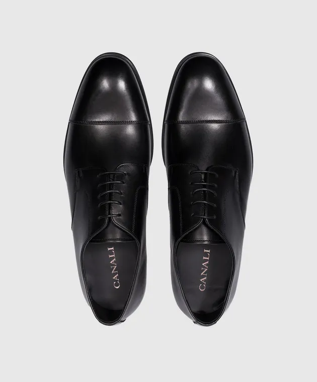 Canali Black leather derbies