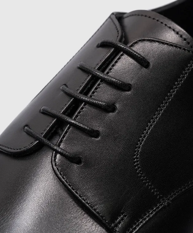 Canali Black leather derbies