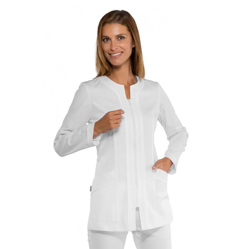 CASACA ARUBA BLANCA CREMALLERA ISACCO  OUTLET TALLA L Y XL