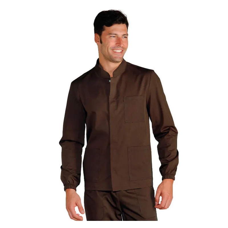 CASACA CORFú CON CORCHETES MARRóN CACAO ISACCO  TALLA L OFERTA