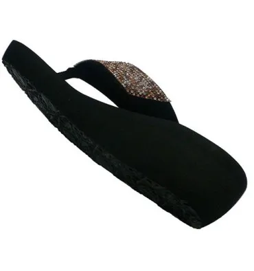 CHANCLAS DEL DEDO PLAYA PISCINA MUJER CON BRILLANTES GIOSEPPON EN NEGRO