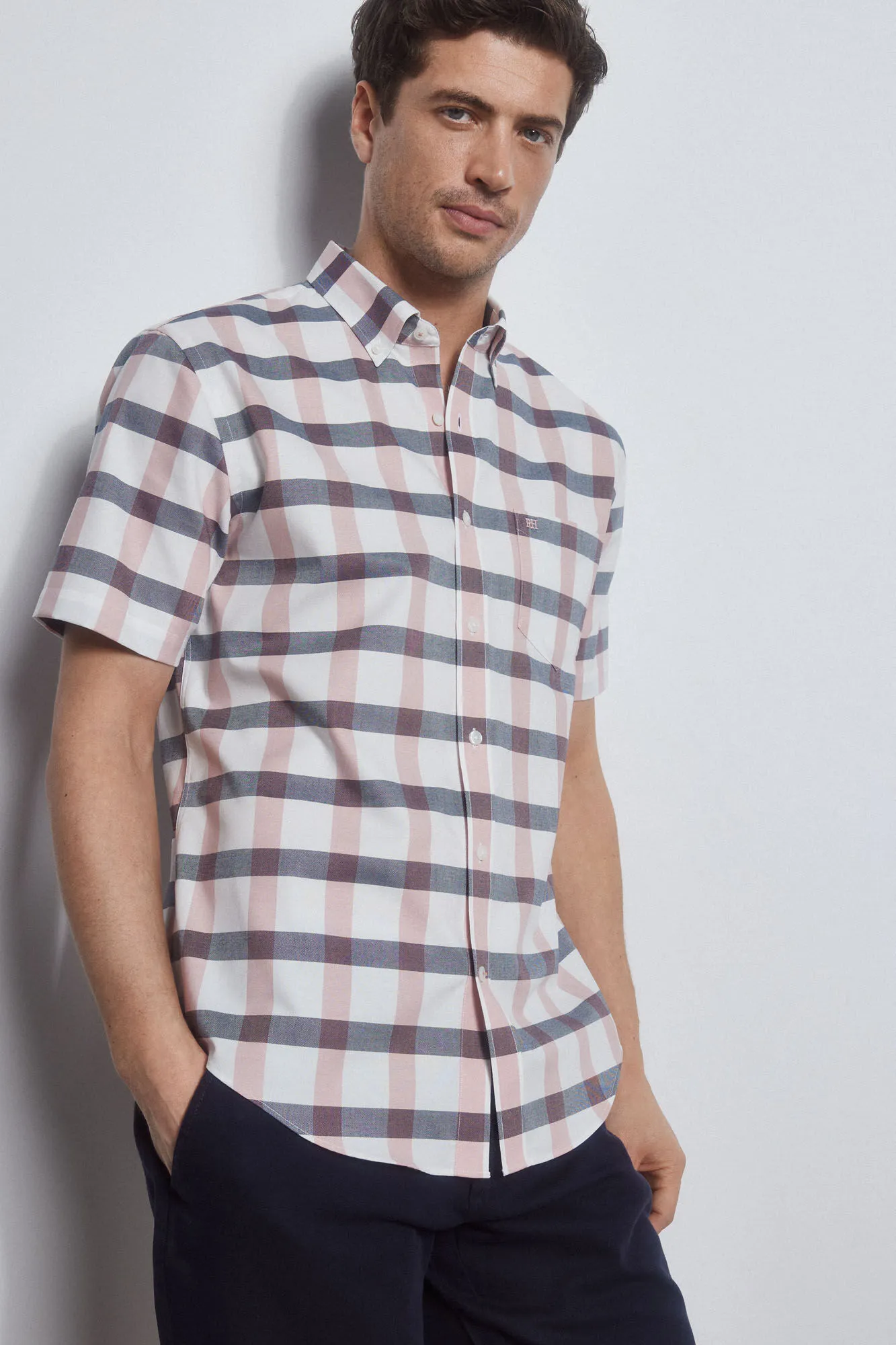 CHECKED SHORTSLEEVED NONIRON SHIRT