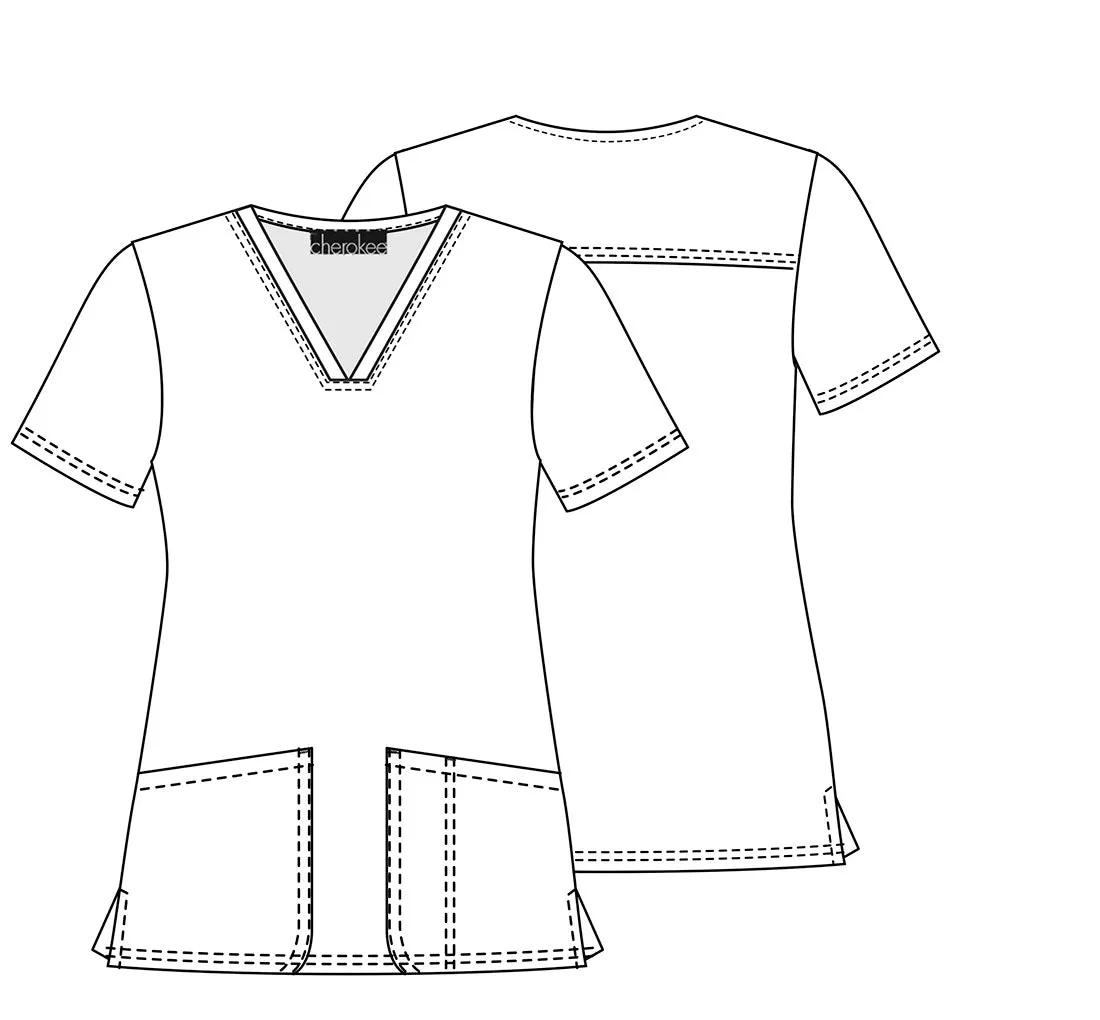 CHEROKEE VNECK PRINT TOP IN CARE LIKE NO OTTER