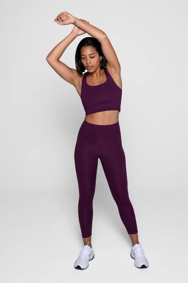 COMPRESSIVE HIGH RISE LEGGING  PLUM