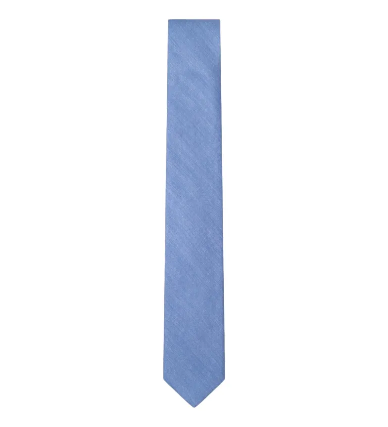 Corbata de seda Chambray Solid azul