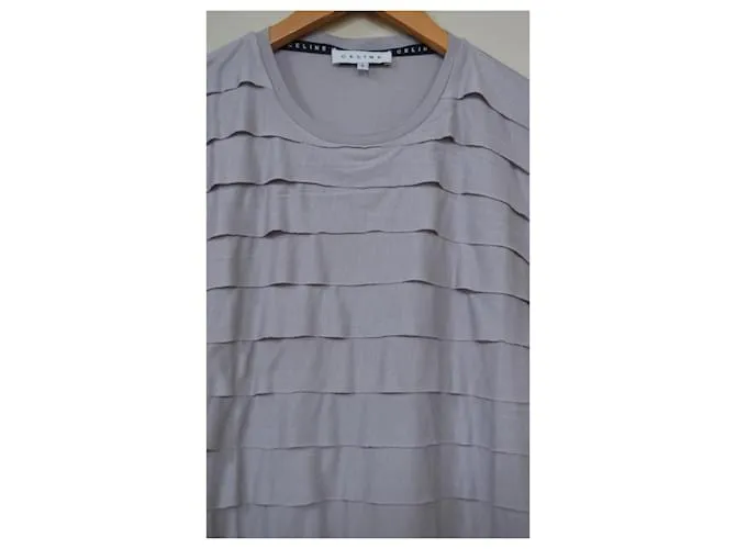Céline camiseta gris con parte superior y camiseta de cachemira talla S SMALL 