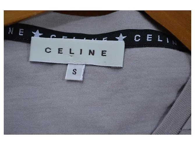 Céline camiseta gris con parte superior y camiseta de cachemira talla S SMALL 