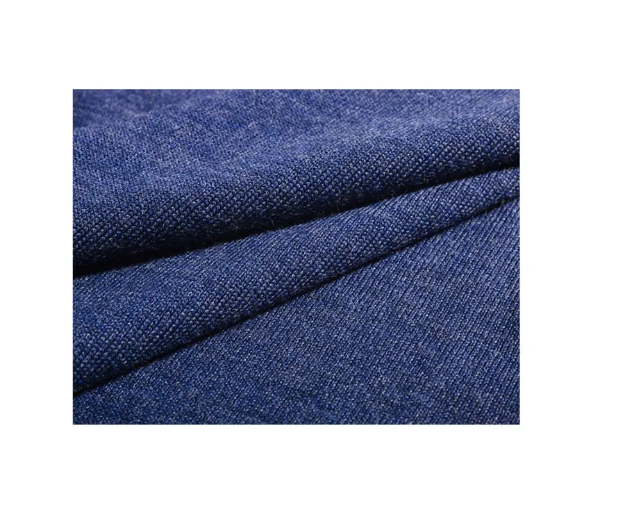 DARK BLUE MELANGE WOOL ROLLNECK JUMPER  EMERINOS