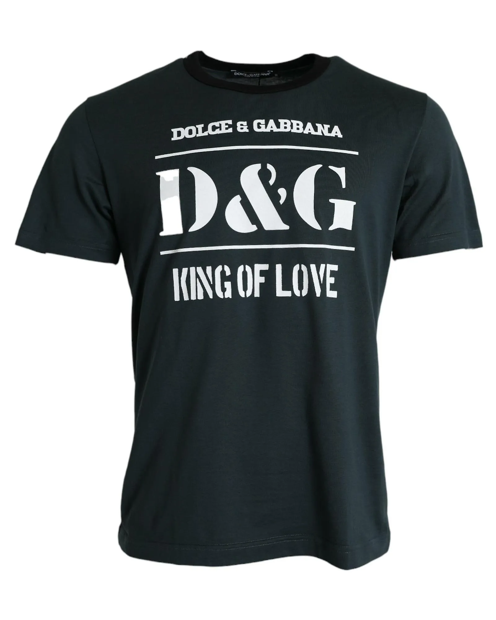 DOLCE & GABBANA GRAPHIC PRINT COTTON CREW NECK TSHIRT