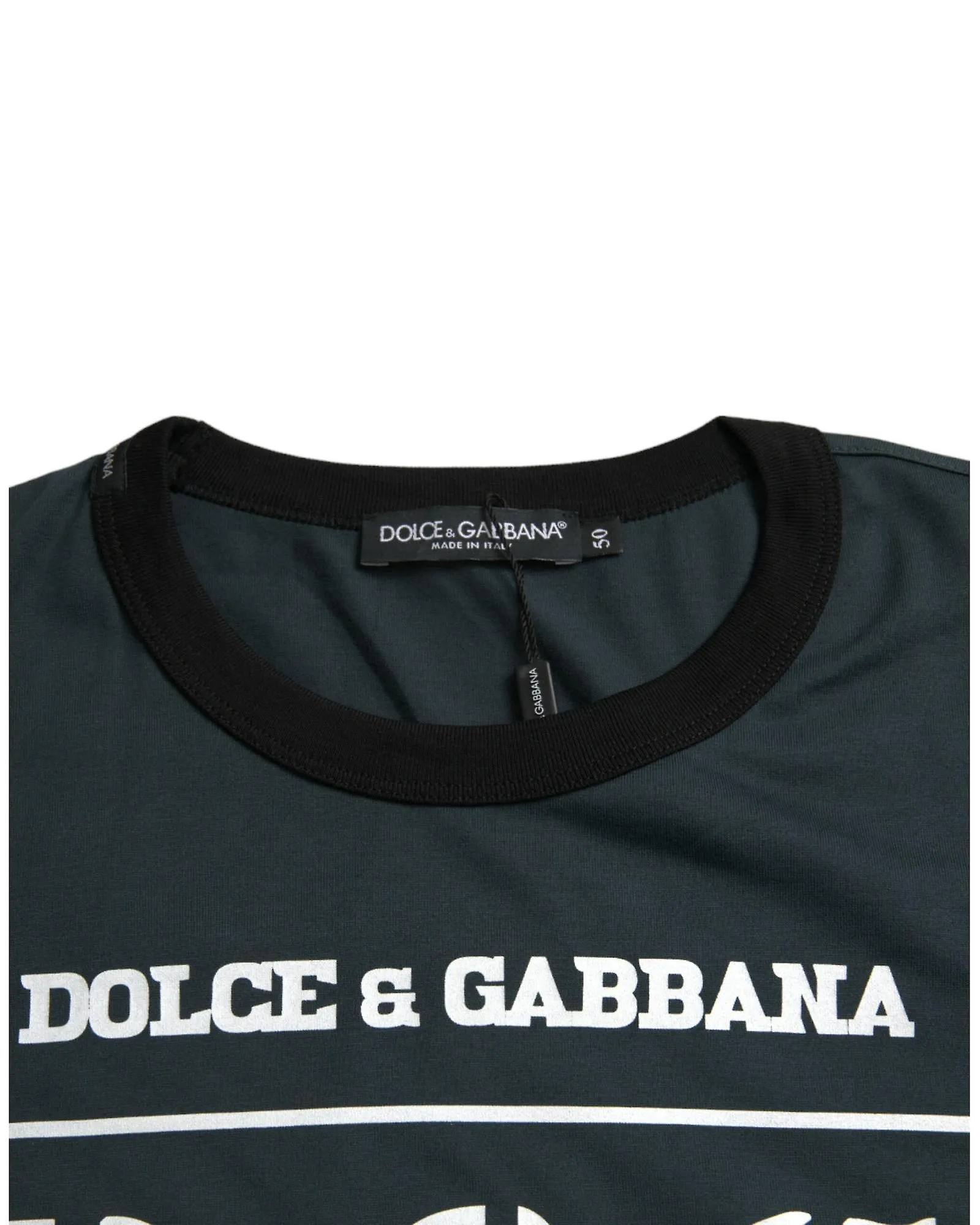 DOLCE & GABBANA GRAPHIC PRINT COTTON CREW NECK TSHIRT