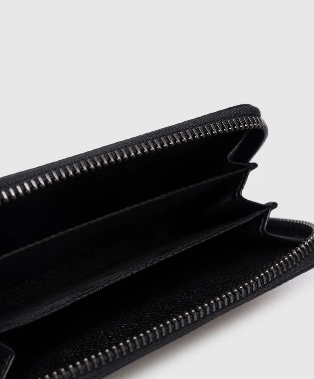 Dolce&Gabbana Black leather wallet with metal logo