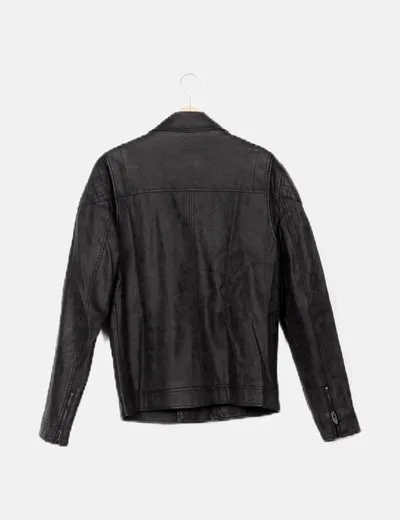 Green Coast Chaqueta negra biker combinada