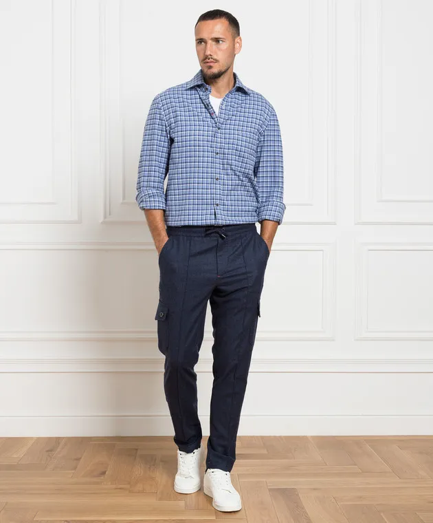 ISAIA Blue checked shirt