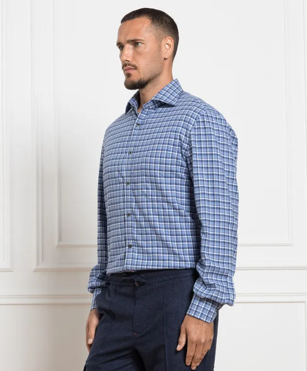ISAIA Blue checked shirt