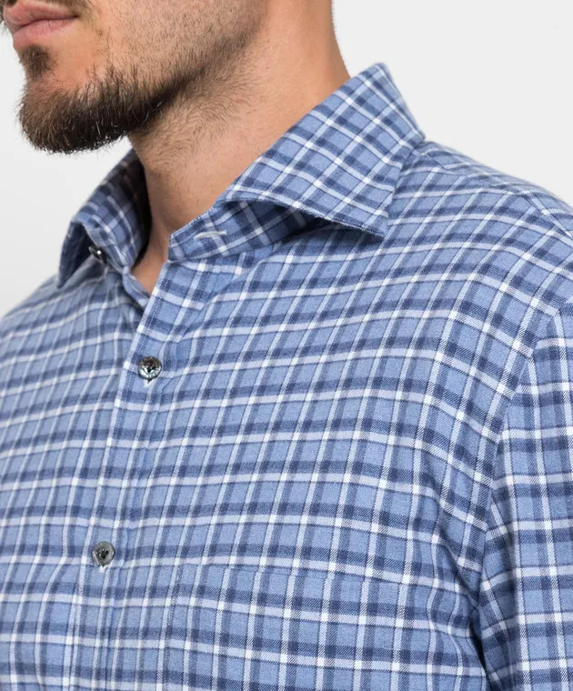 ISAIA Blue checked shirt