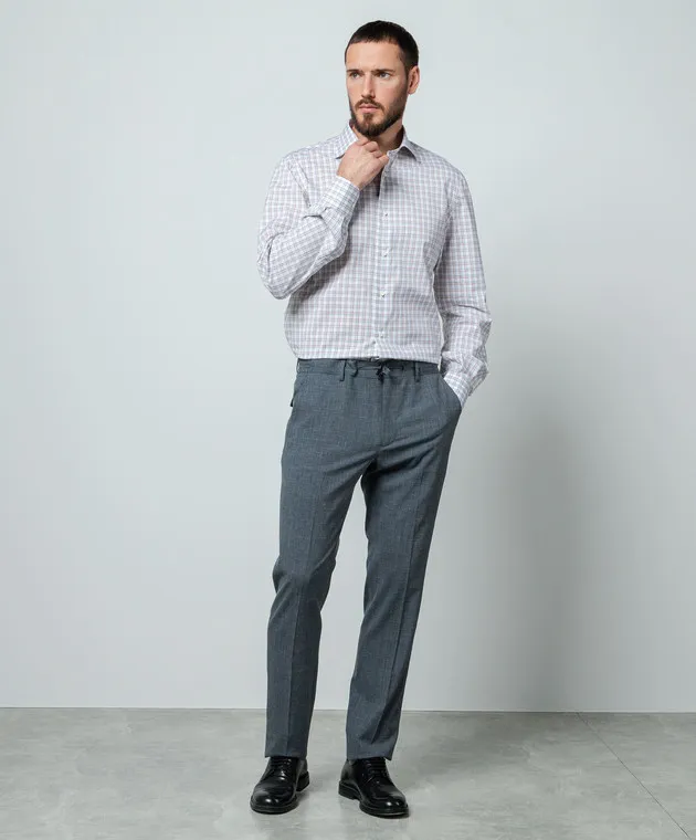 ISAIA Gray checked shirt