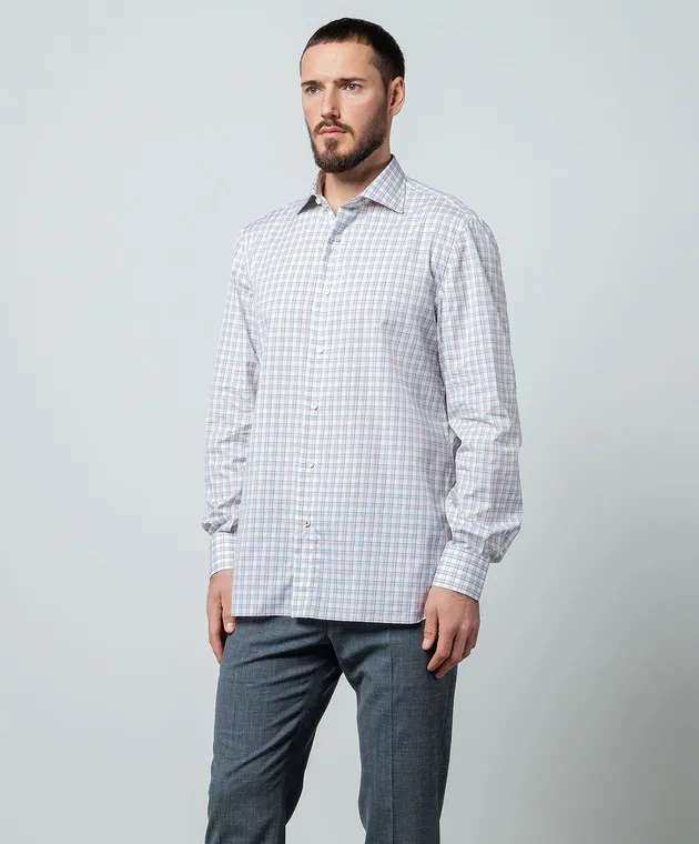 ISAIA Gray checked shirt