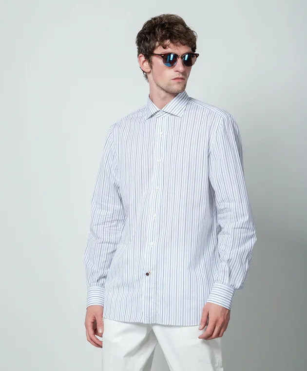ISAIA White striped shirt